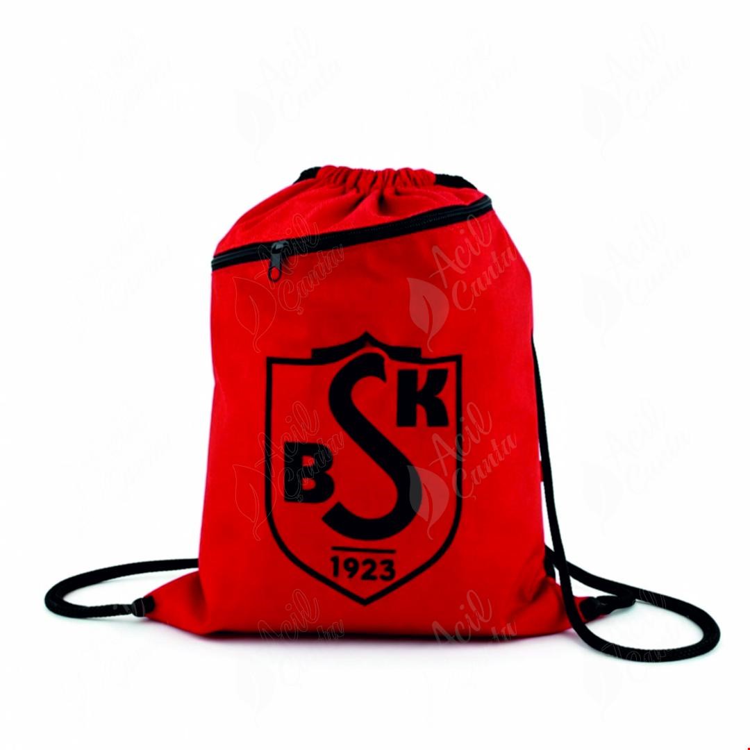 Ipli Büzgülü Cepli Çanta Kirmizi