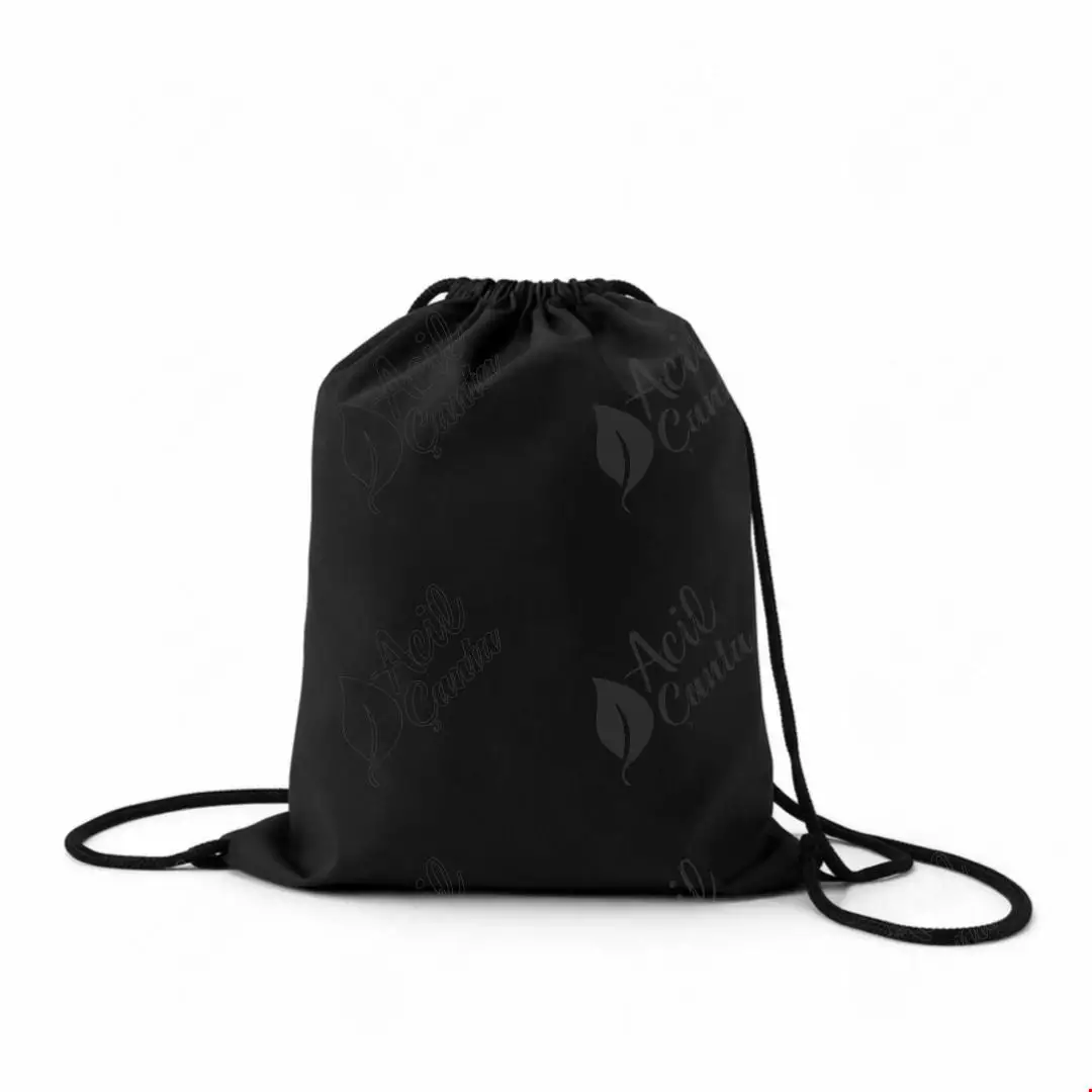 İpli Büzgülü Çanta Siyah