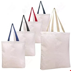 Renkli Saplı Ham Bez Çanta