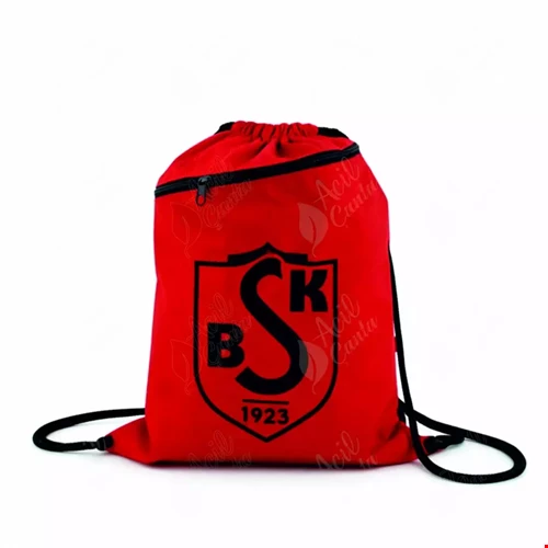 İpli Büzgülü Cepli Çanta Kırmızı